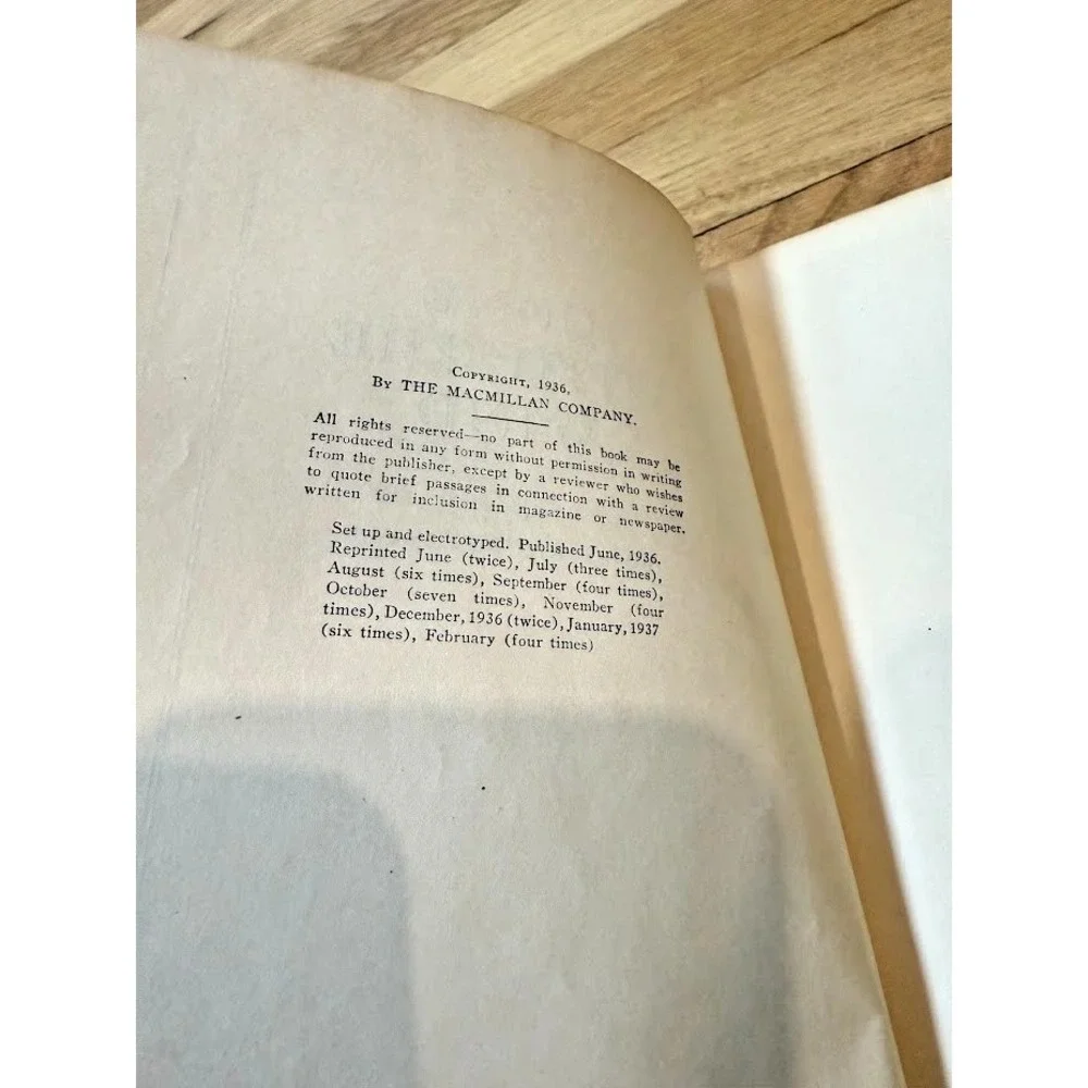 1937 Gone With The Wind February Edition Printing - Great Vintage Condition